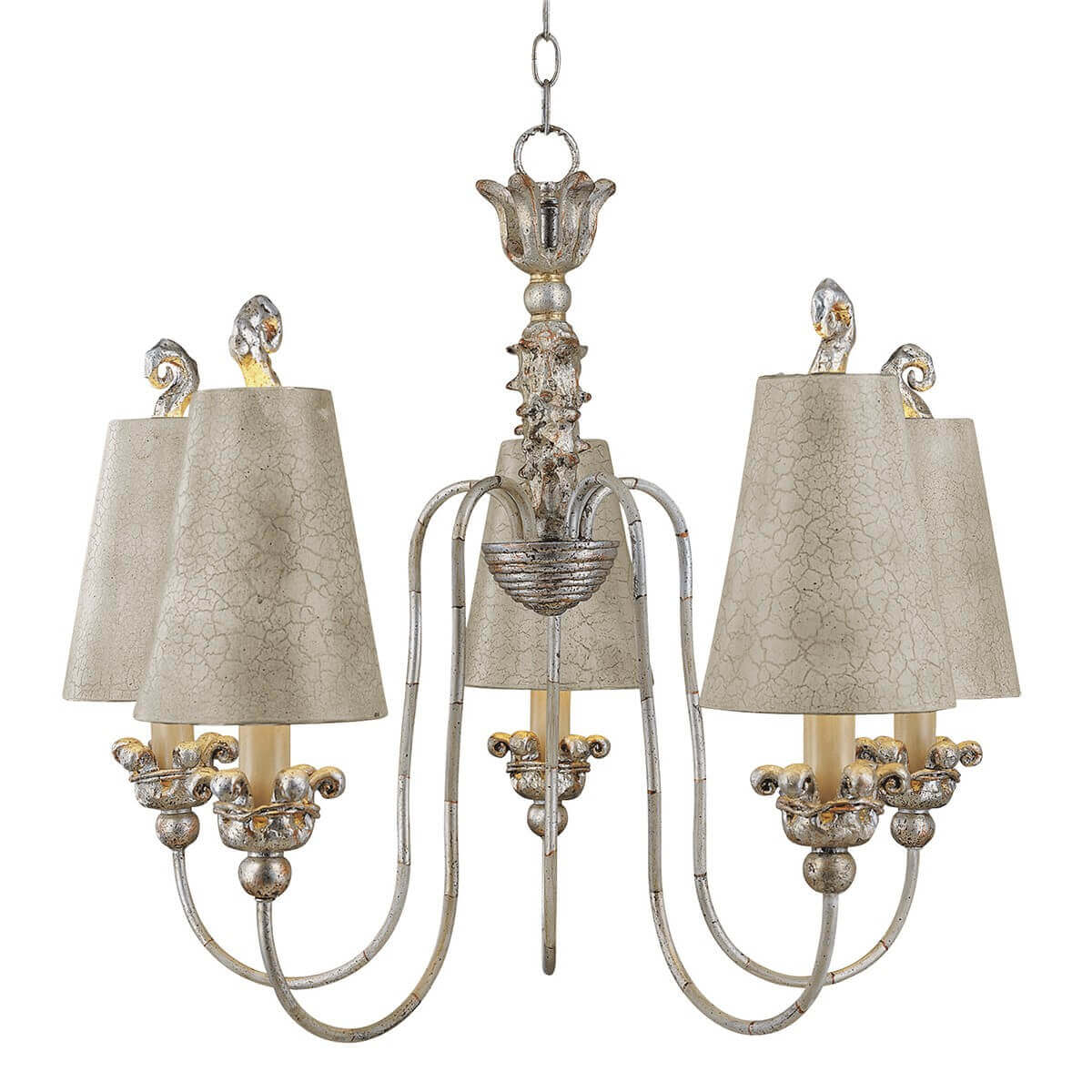 Lustre Remi 5 lumières argenté et doré