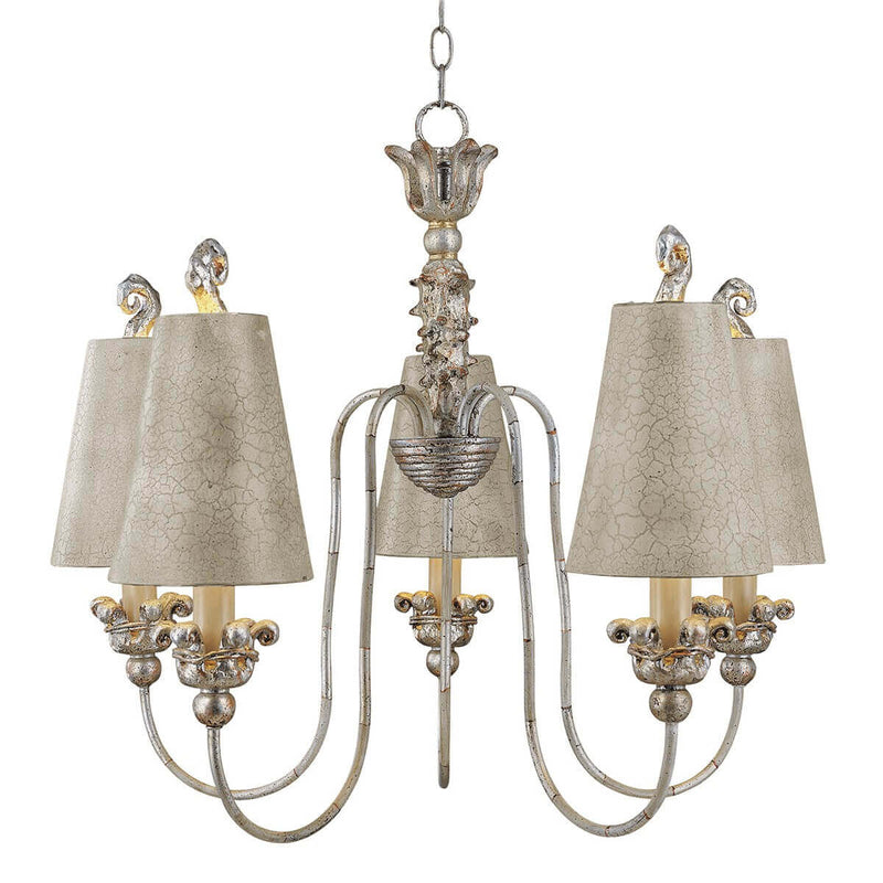 Lustre Remi 5 lumières argenté et doré