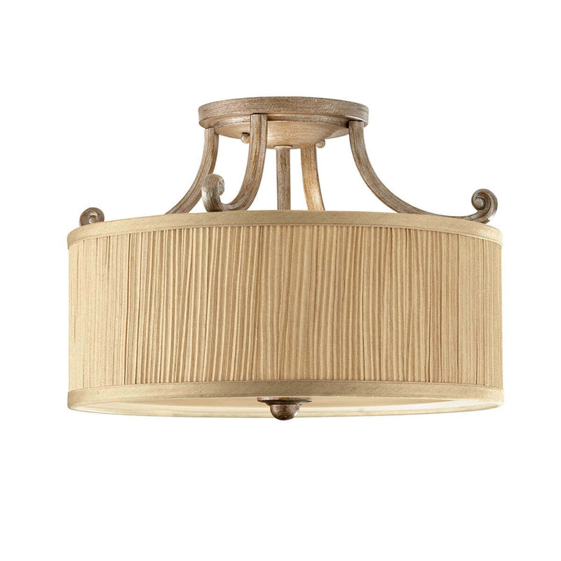 Plafonnier Abbey 3 lumières argenté et beige