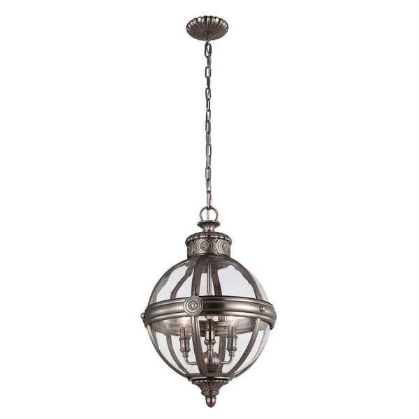 Lustre Adams 3 lumières nickel, verre