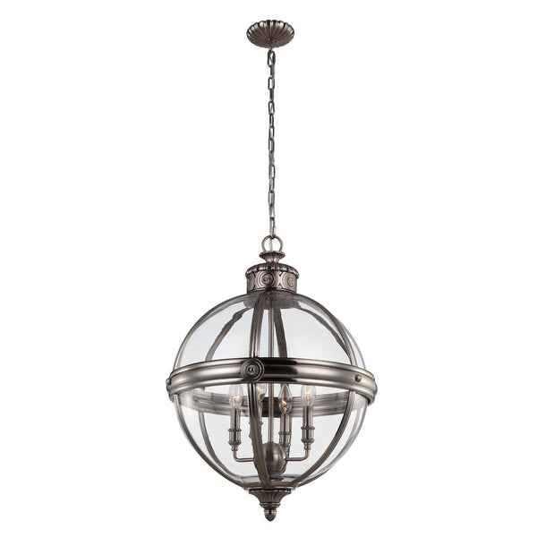 Lustre Adams 4 lumières nickel, verre