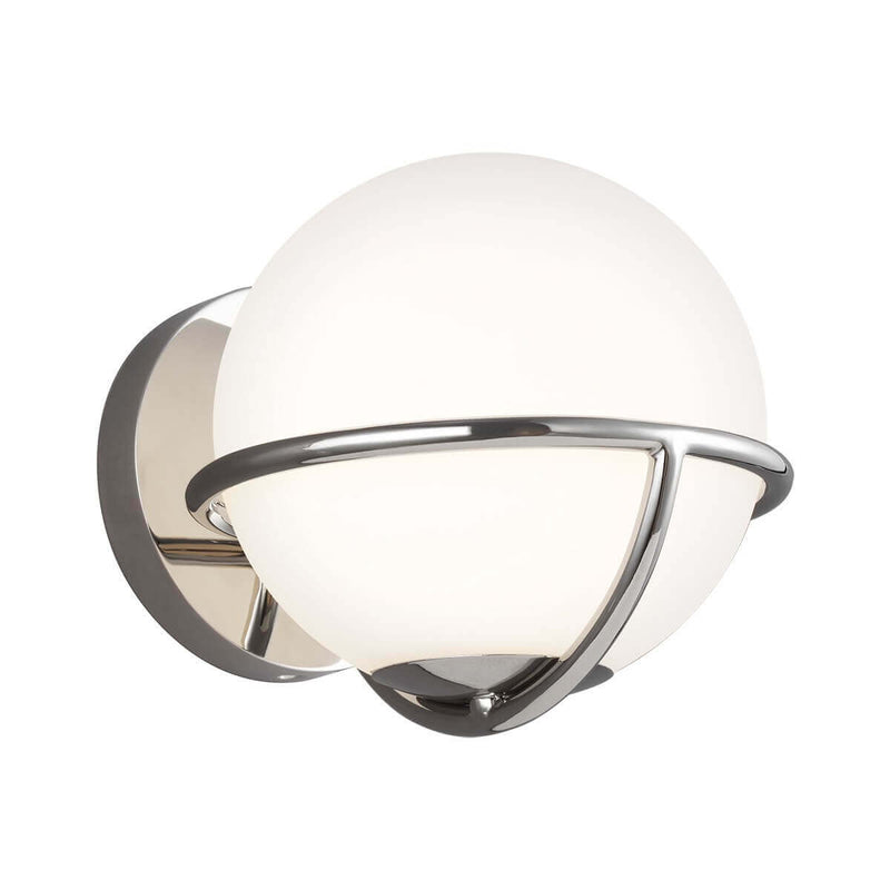 Applique murale Apollo nickel poli, verre