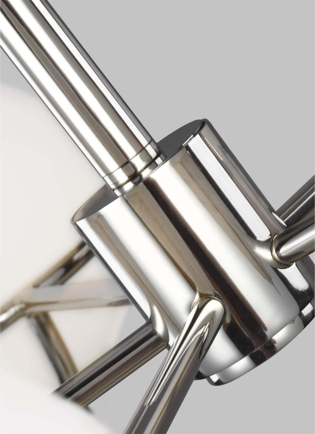 Lustre Apollo 5 lumières nickel poli, verre