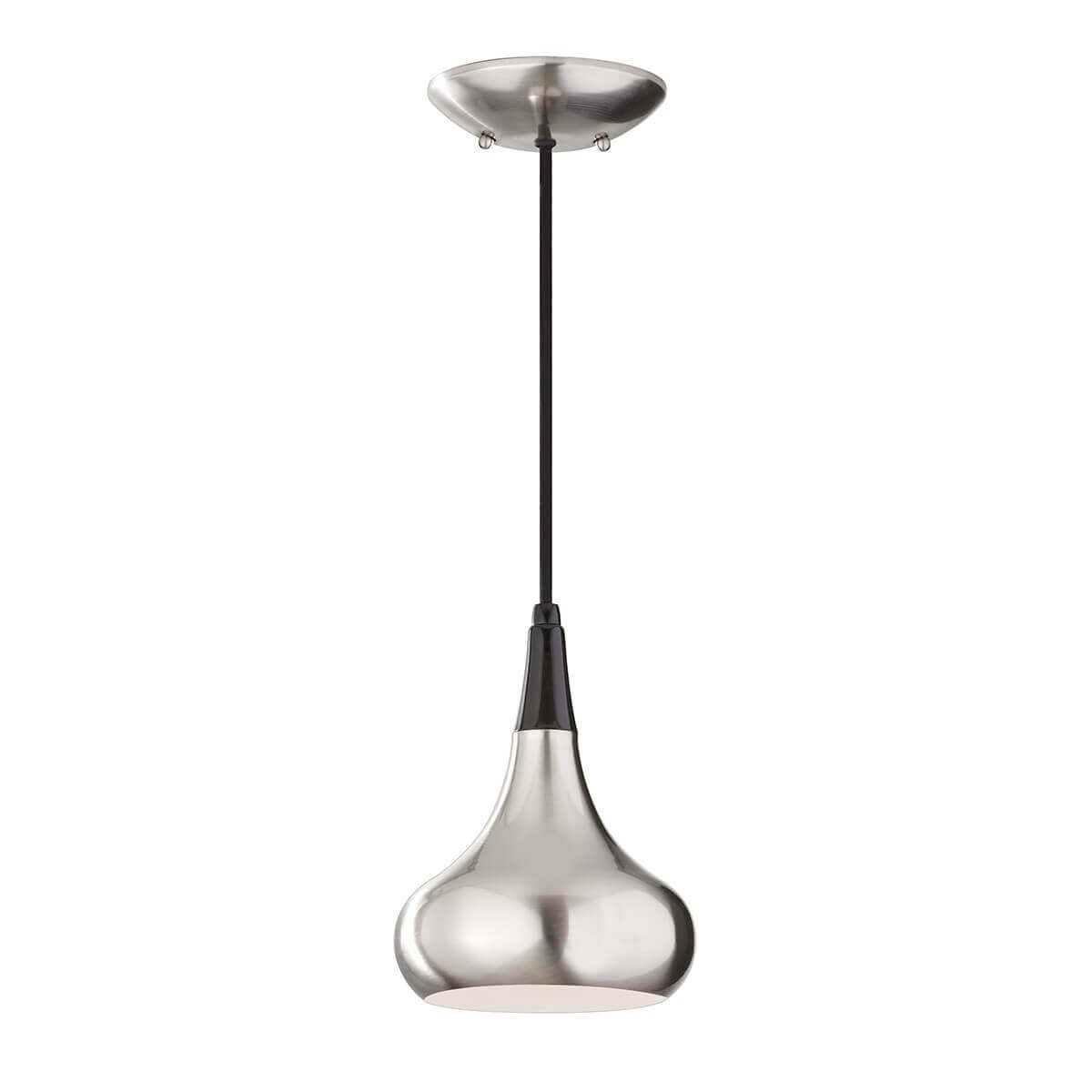 Vue de face du luminaire suspendu complet avec son câble et sa rosace