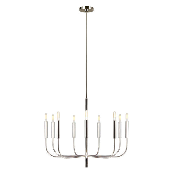 Lustre Brianna 9 lumières nickel poli
