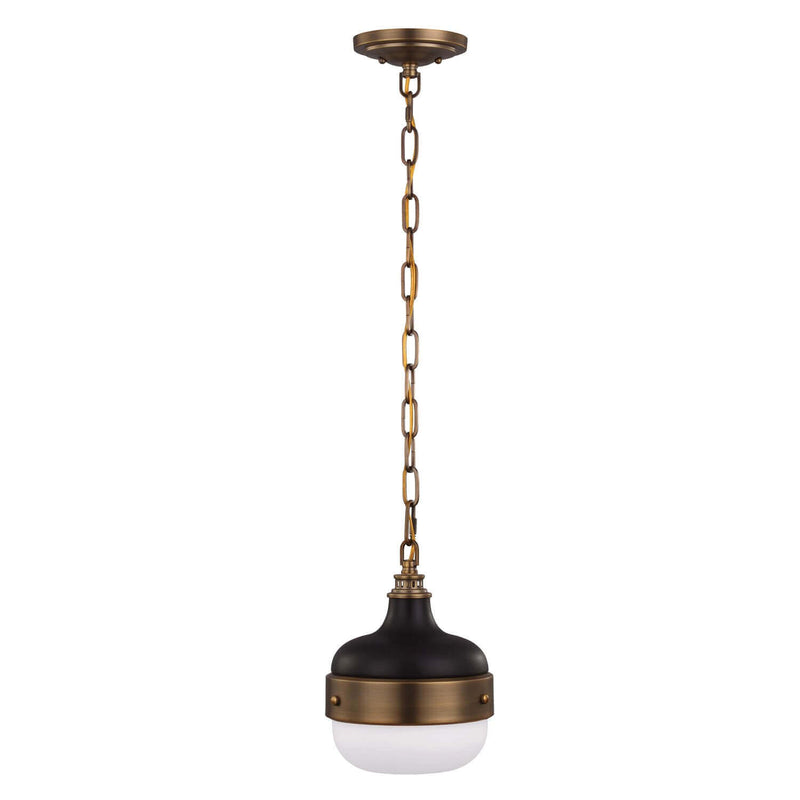 Suspension Cadence laiton et noire, verre