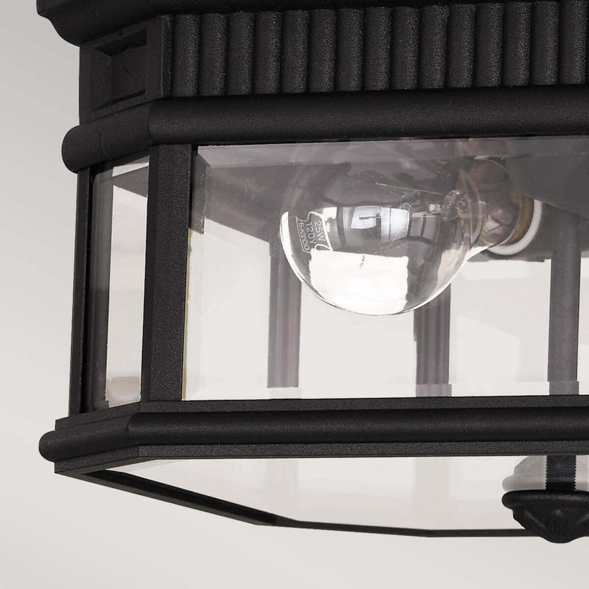Plafonnier extérieur Cotswold Lane 2 lumières noir, verre