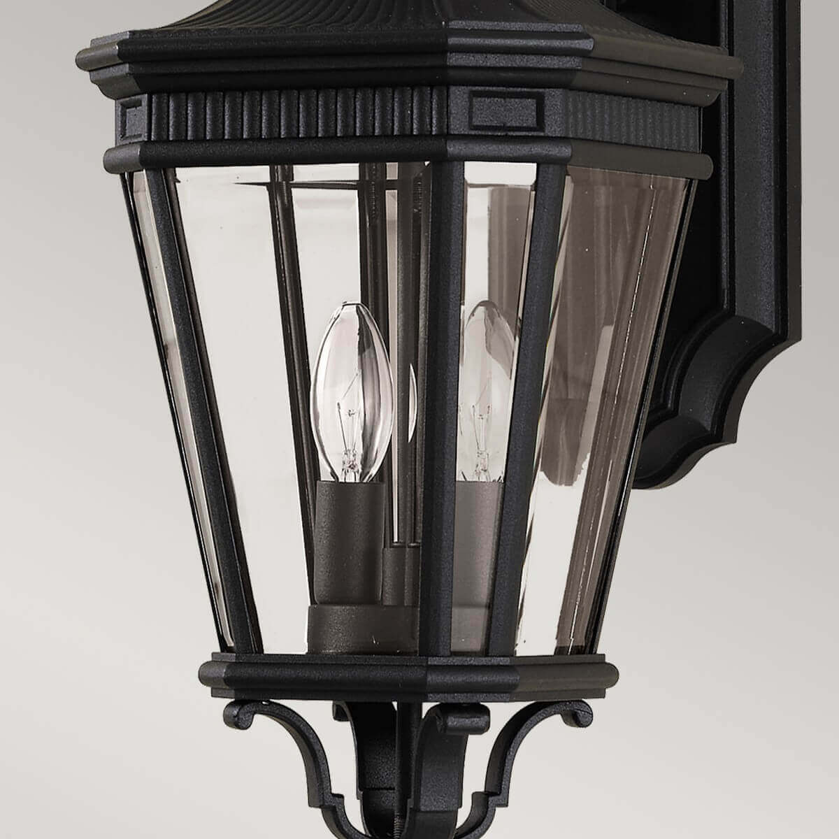 Applique extérieure Cotswold Lane 2 lumières noire, verre, H 52,1 cm