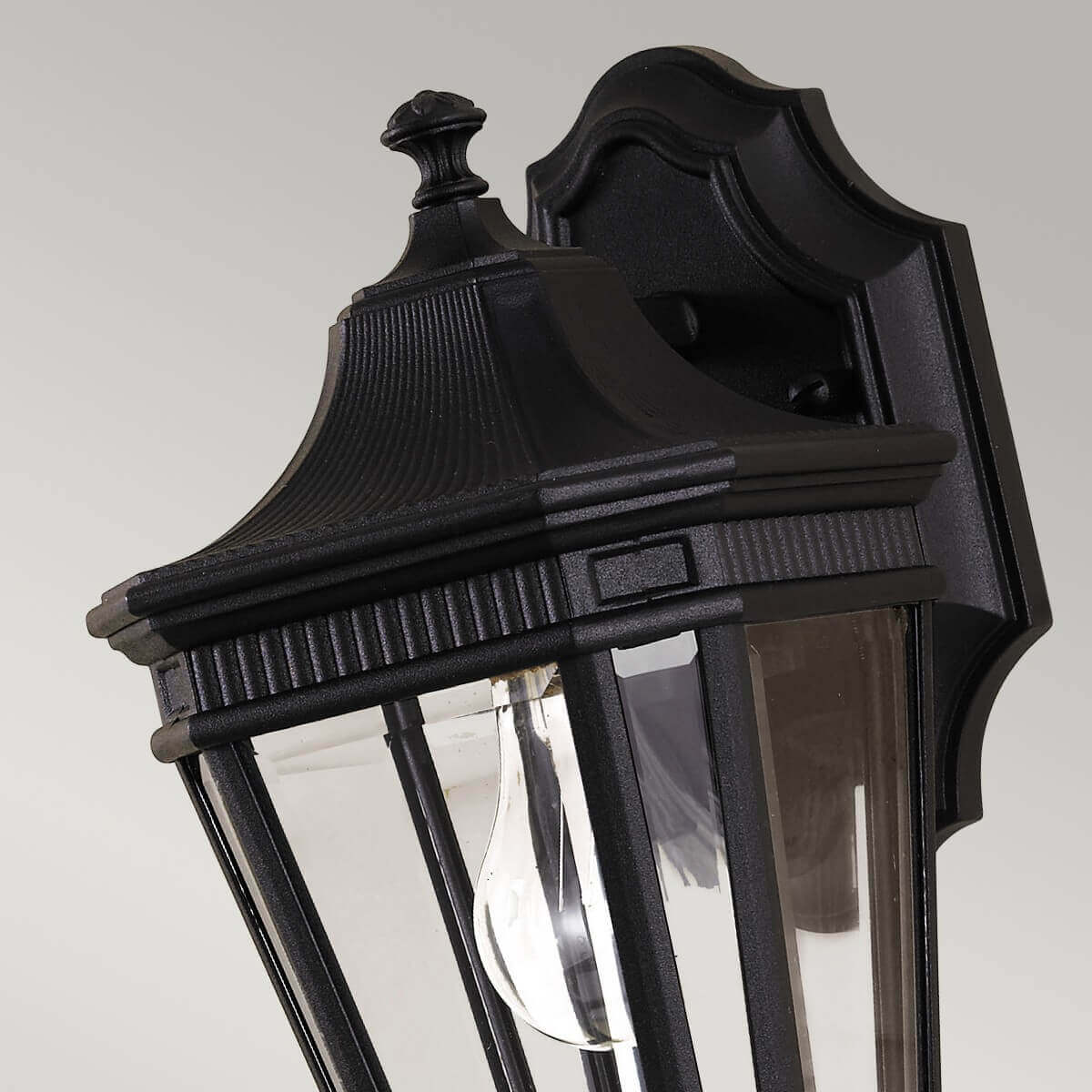 Applique extérieure Cotswold Lane noire, verre