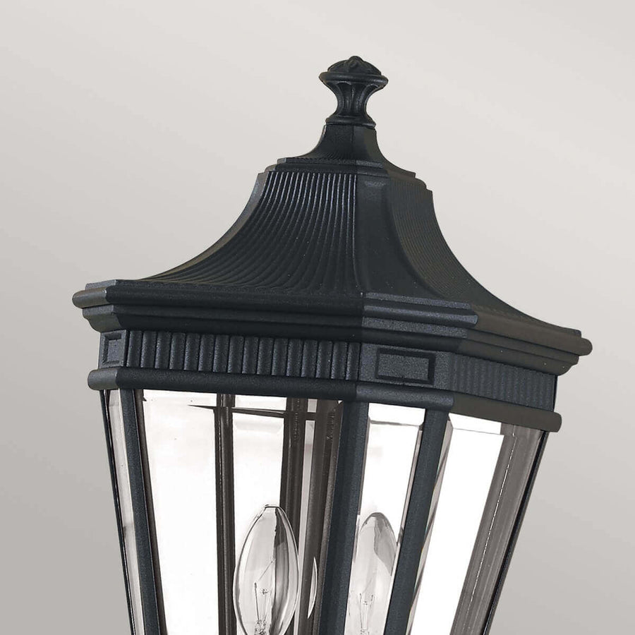 Lampadaire extérieur Cotswold Lane 2 lumières noir, verre, H 110 cm