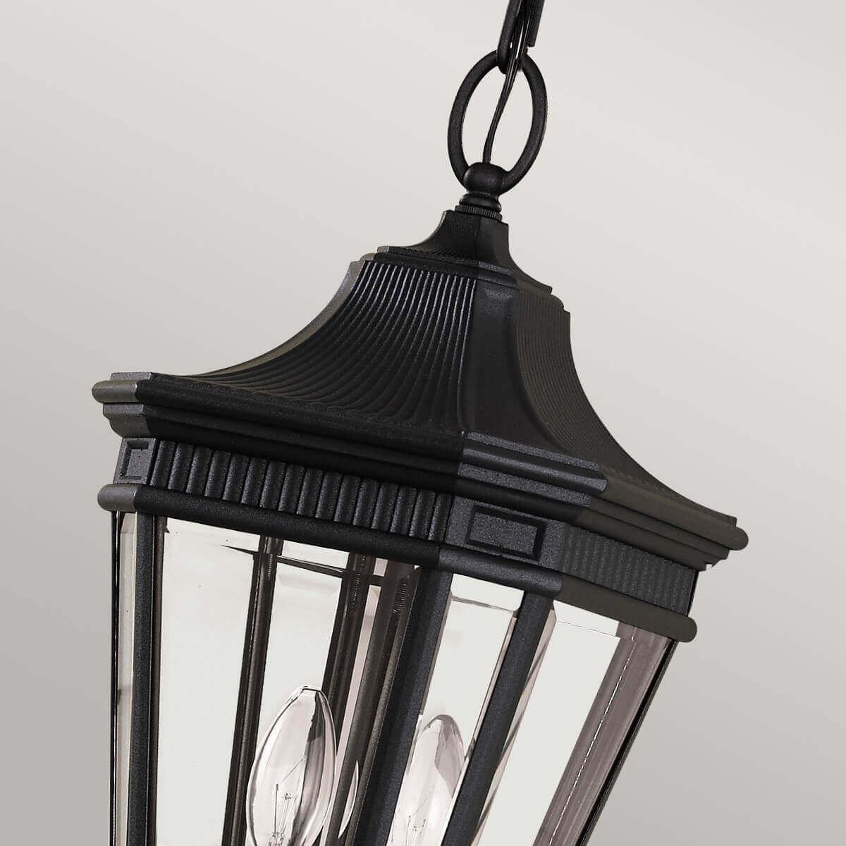 Suspension extérieure Cotswold Lane 2 lumières noire, verre