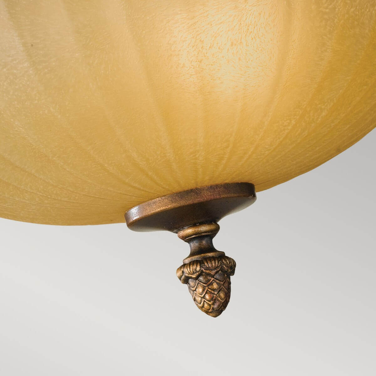 Plafonnier Kelham Hall 2 lumières doré et bronze, verre, Ø 34,3 cm