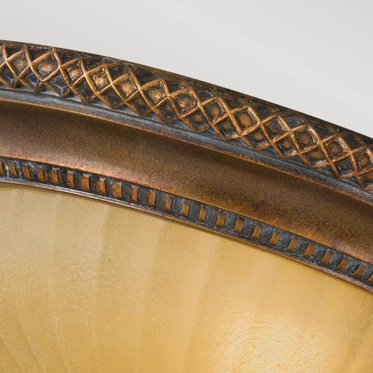 Plafonnier Kelham Hall 2 lumières doré et bronze, verre, Ø 34,3 cm