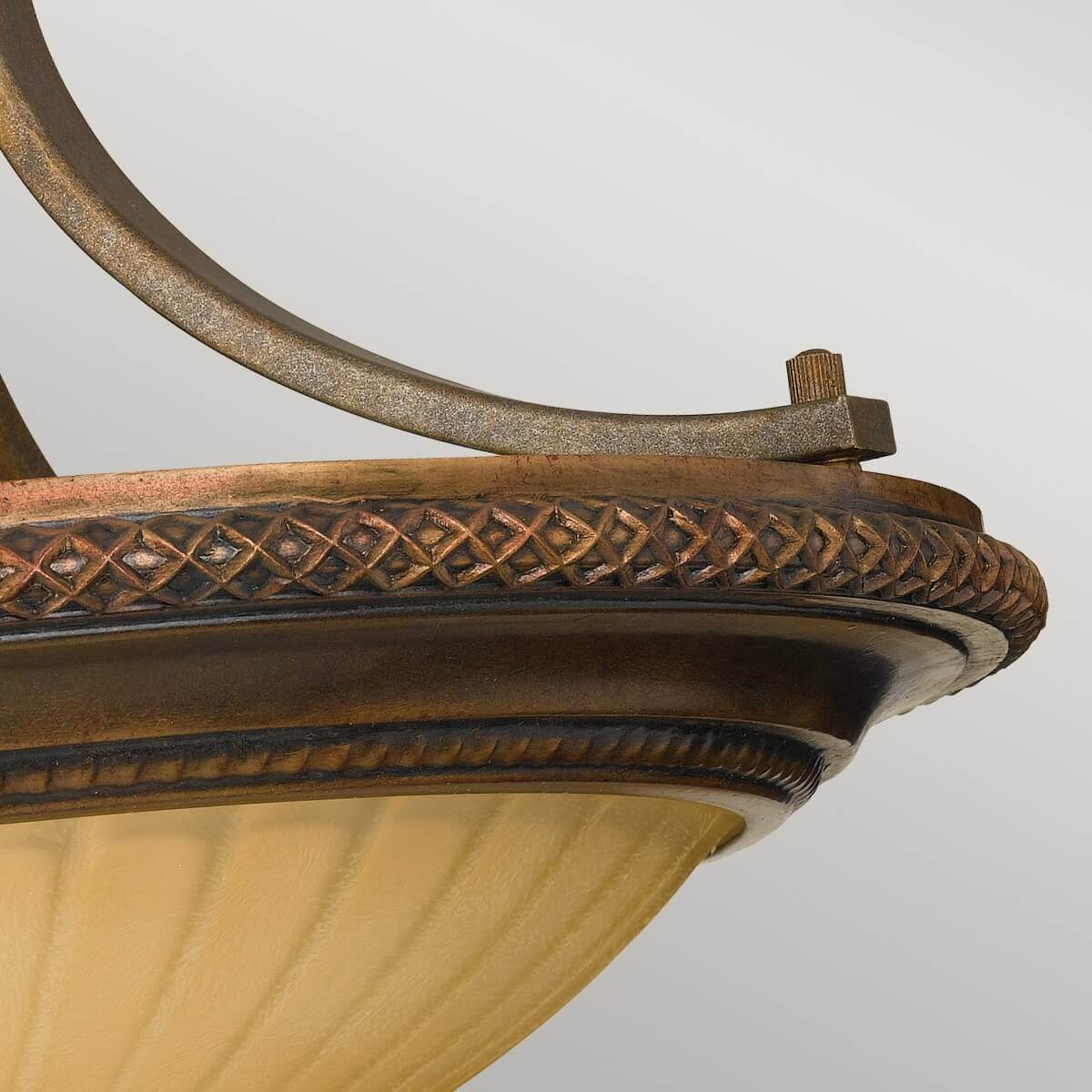 Plafonnier Kelham Hall 2 lumières doré et bronze, verre, Ø 45,7 cm