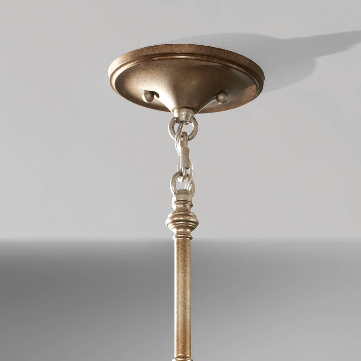 Suspension Lucia 3 lumières argentée, cristal, Ø 46 cm