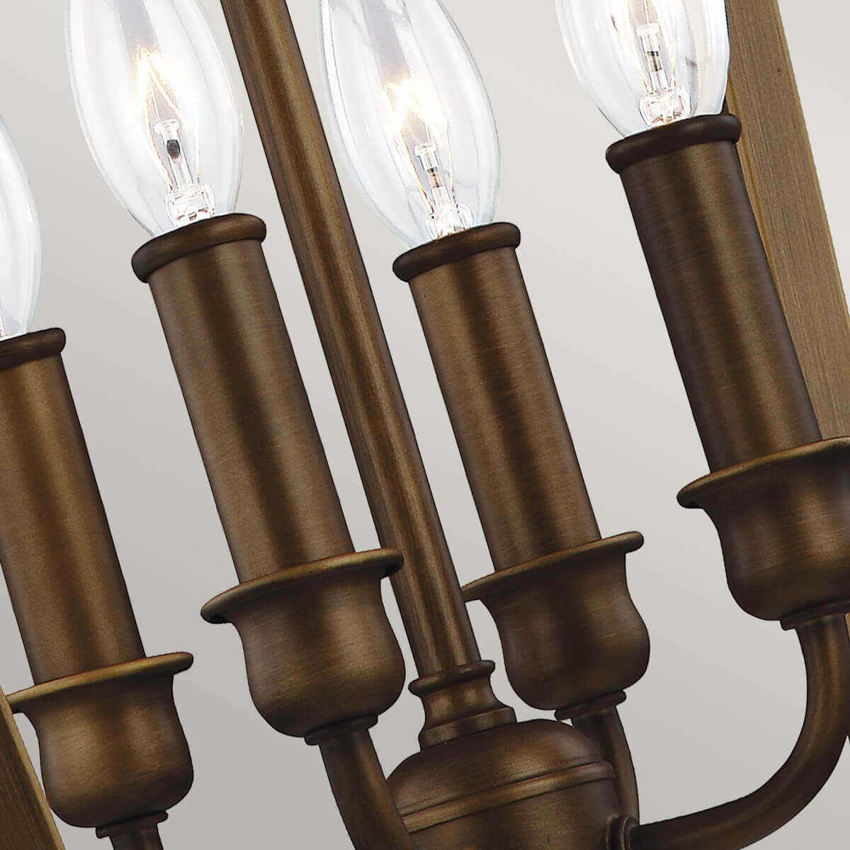 Suspension Yarmouth 4 lumières laiton vieilli