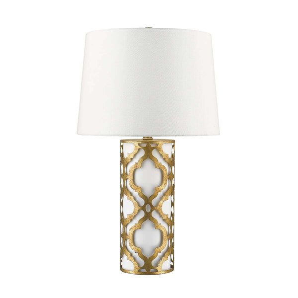 Lampe à poser Arabella dorée et blanche