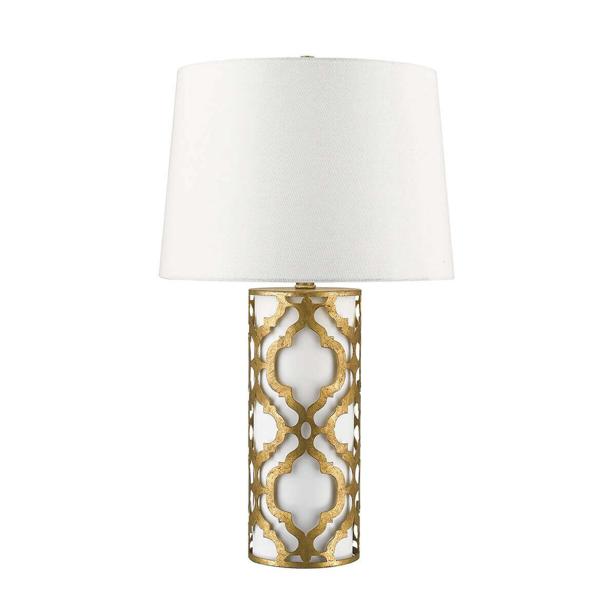 Lampe à poser Arabella dorée et blanche