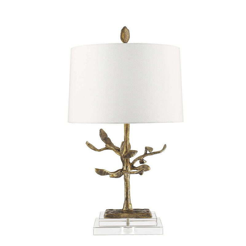 Lampe à poser Audubon Park dorée et crème