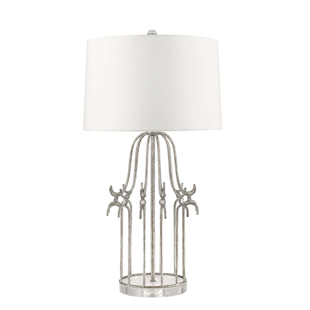 Lampe à poser Stella argentée et crème