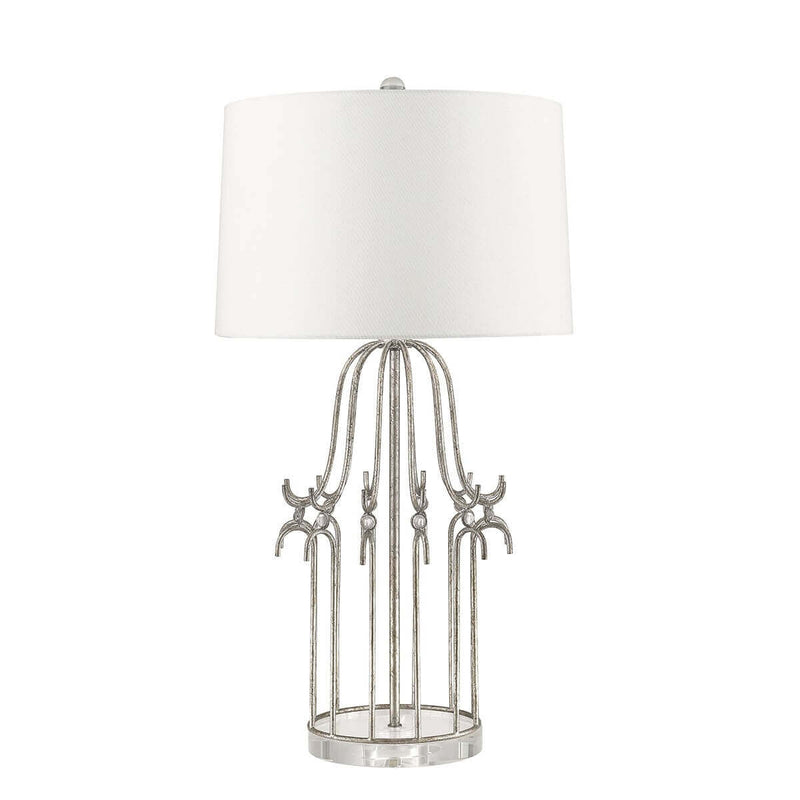 Lampe à poser Stella argentée et crème