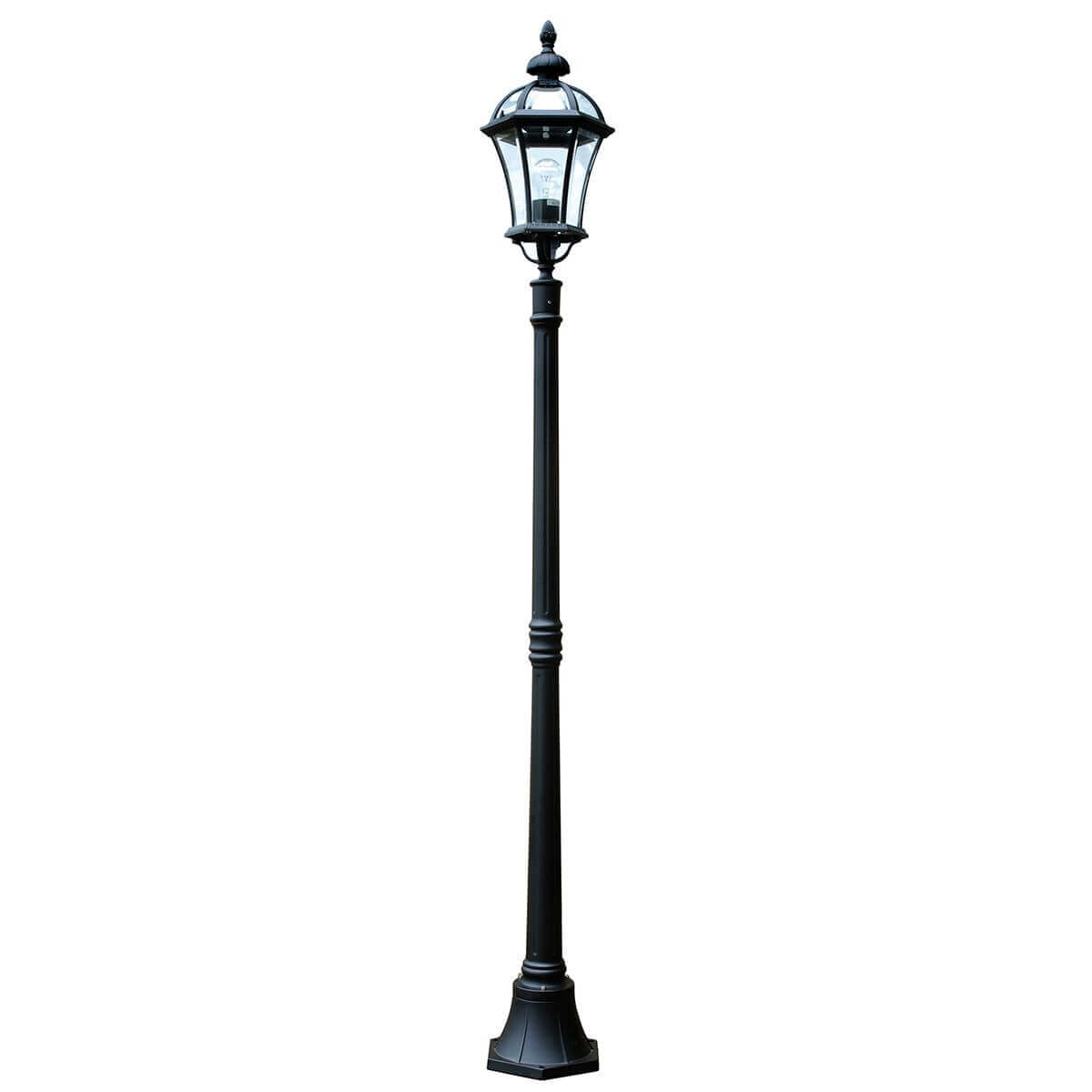 Lampadaire extérieur Ledbury noir, H 192,4 cm