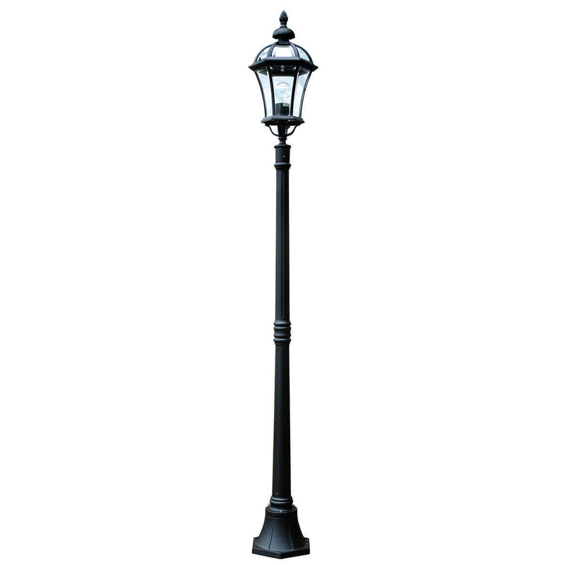 Lampadaire extérieur Ledbury noir, H 192,4 cm