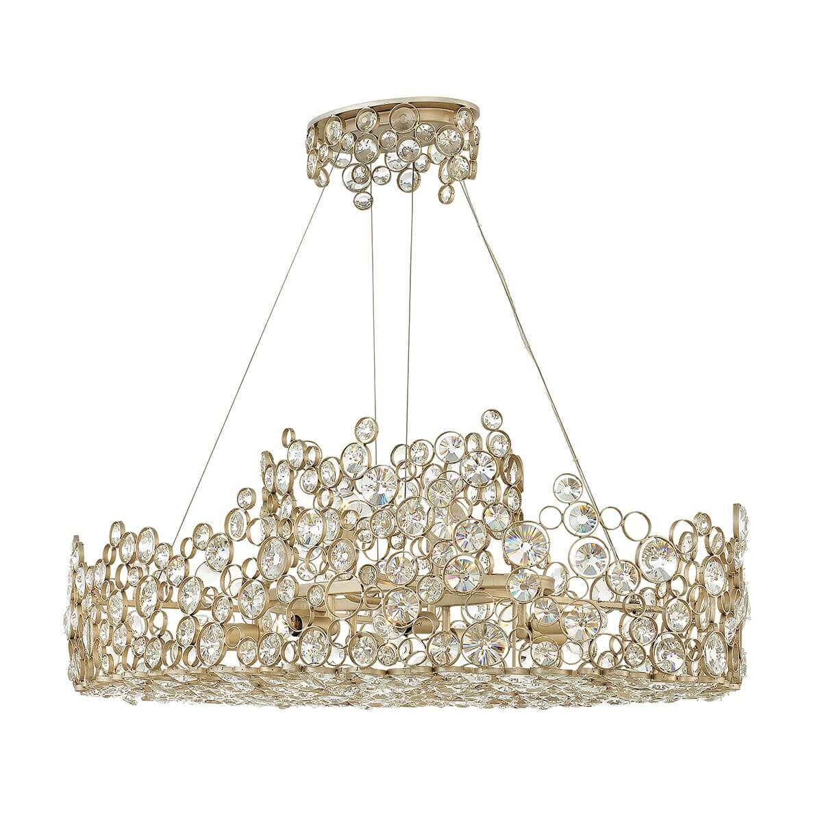 Suspension Anya 10 lumières argentée