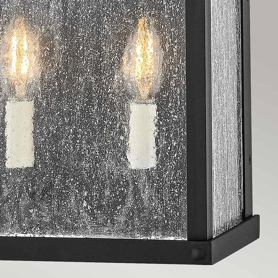 Applique extérieure Beacon Hill 2 lumières noire, verre, H 43,9 cm