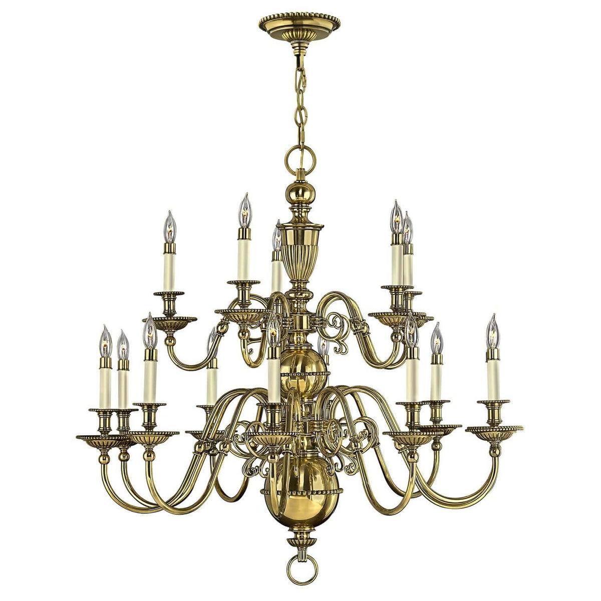 Lustre Cambridge 15 lumières laiton