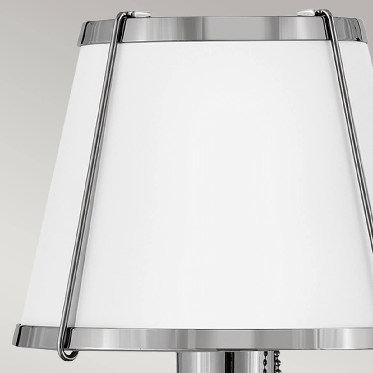 Applique murale Clarke nickel poli et blanche, verre