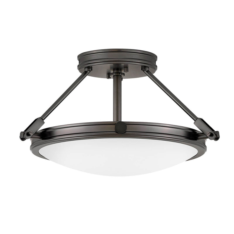 Plafonnier Collier 3 lumières noir et transparent, verre, Ø 42 cm
