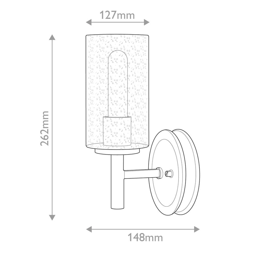 Schéma technique coté présentant les dimensions de l'applique en millimètres