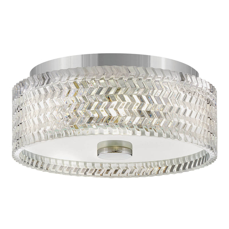 Plafonnier Elle 2 lumières chromé, verre