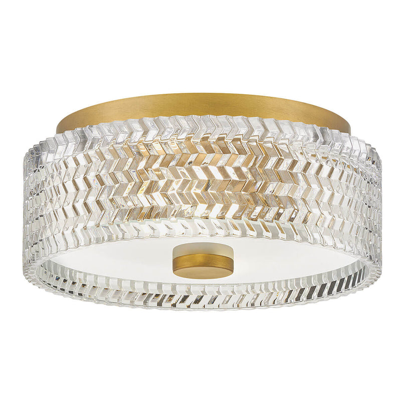 Plafonnier Elle 2 lumières laiton, verre