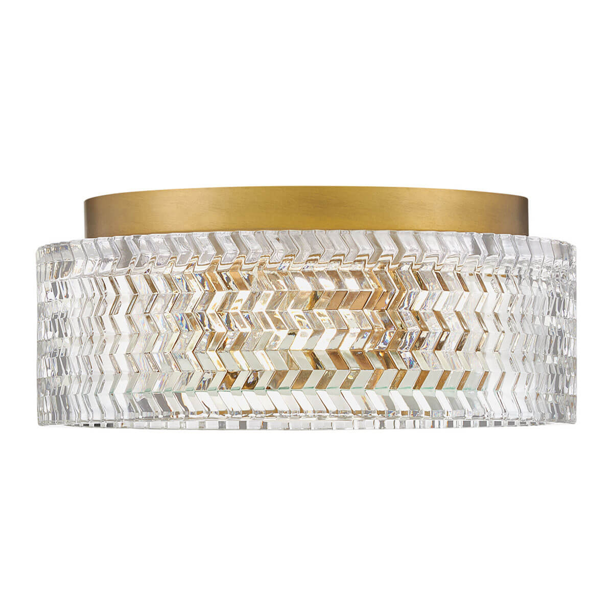 Vue de profil montrant le bandeau laiton et le verre cylindrique ajouré