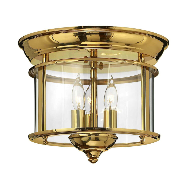 Plafonnier Gentry 3 lumières laiton poli, verre
