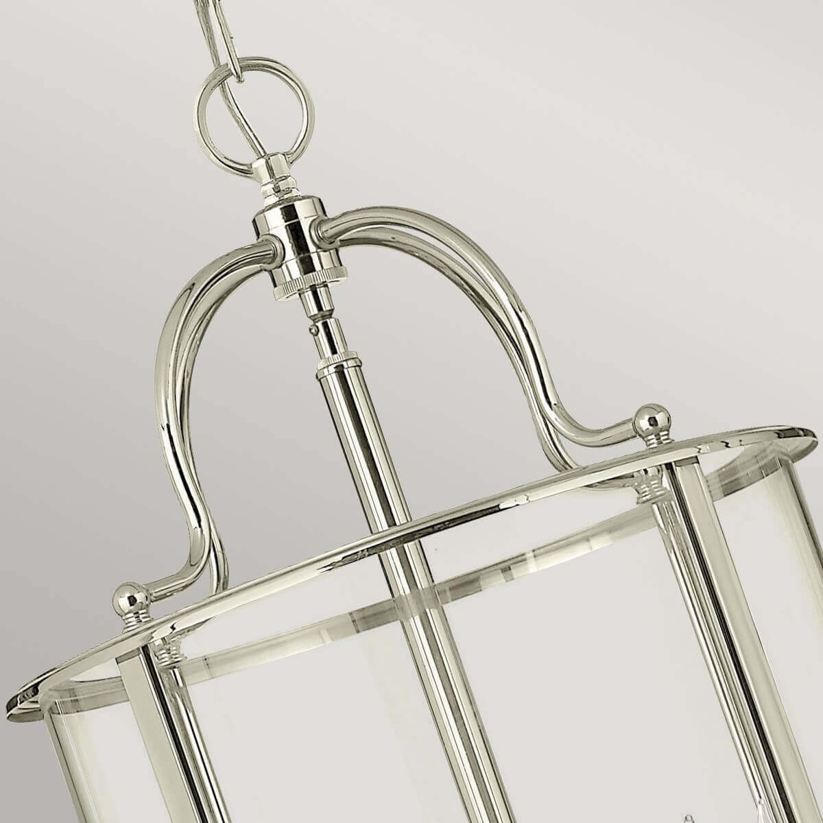 Suspension Gentry 6 lumières nickel poli, verre
