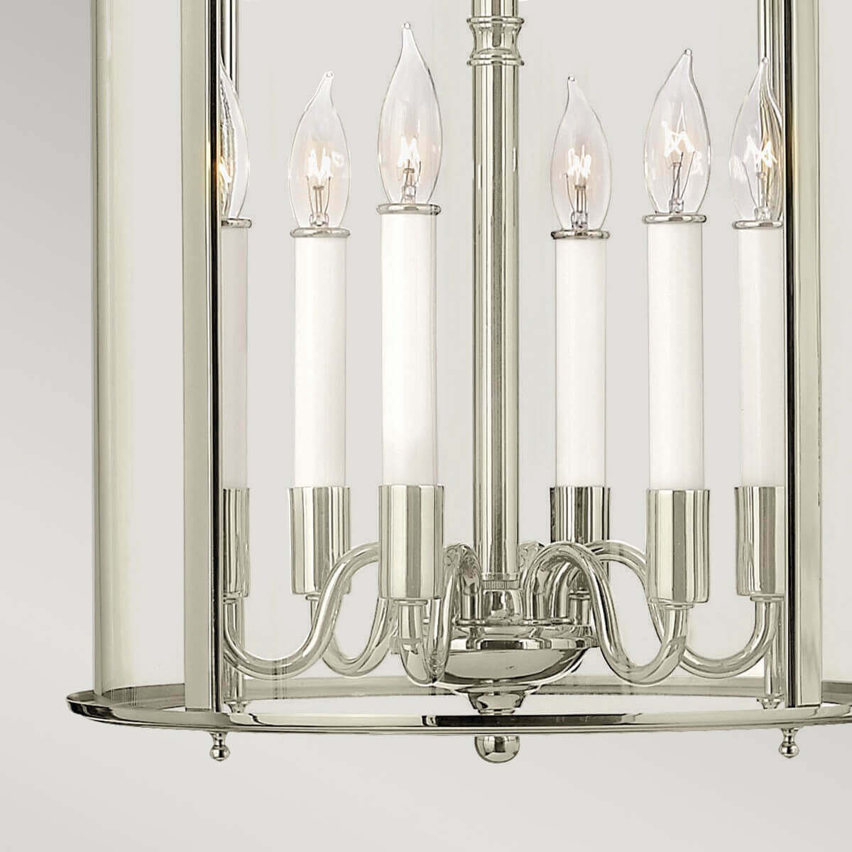 Suspension Gentry 6 lumières nickel poli, verre