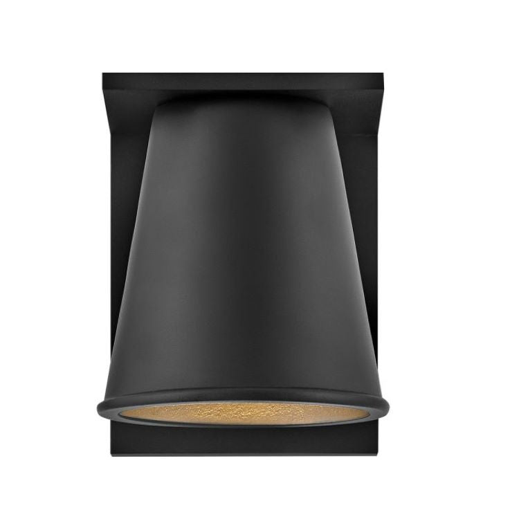Vue de face du cône noir laissant voir le diffuseur en verre ambré strié