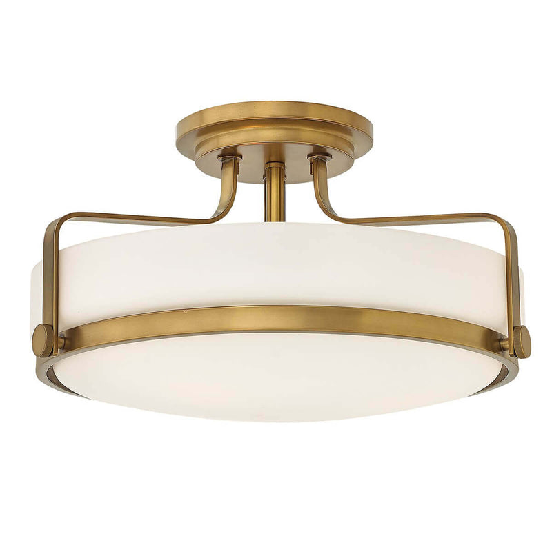 Plafonnier Harper 3 lumières laiton, verre, Ø 45,6 cm