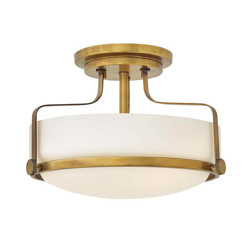 Plafonnier Harper 3 lumières laiton, verre, Ø 36,6 cm