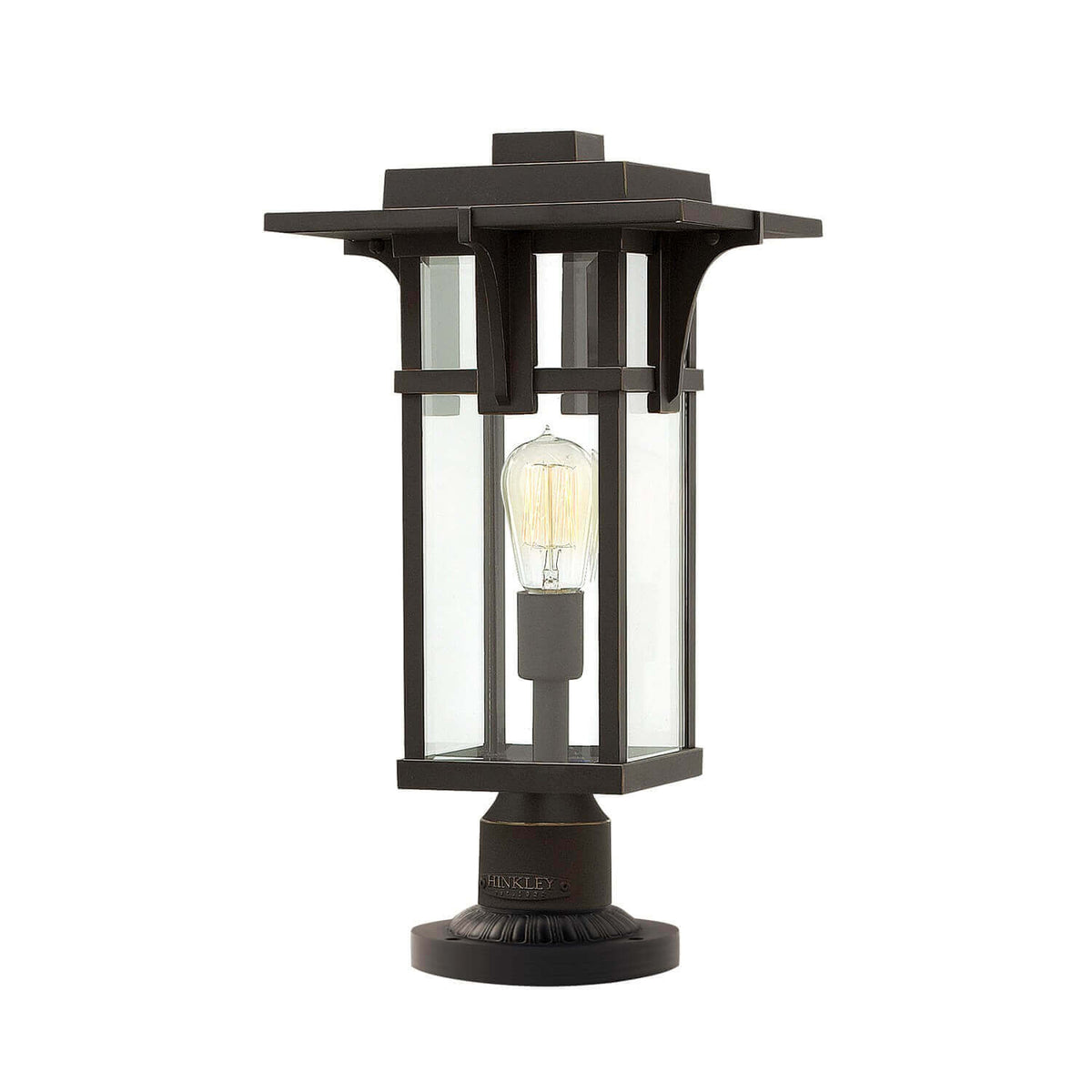 Lampadaire extérieur Manhattan bronze, verre