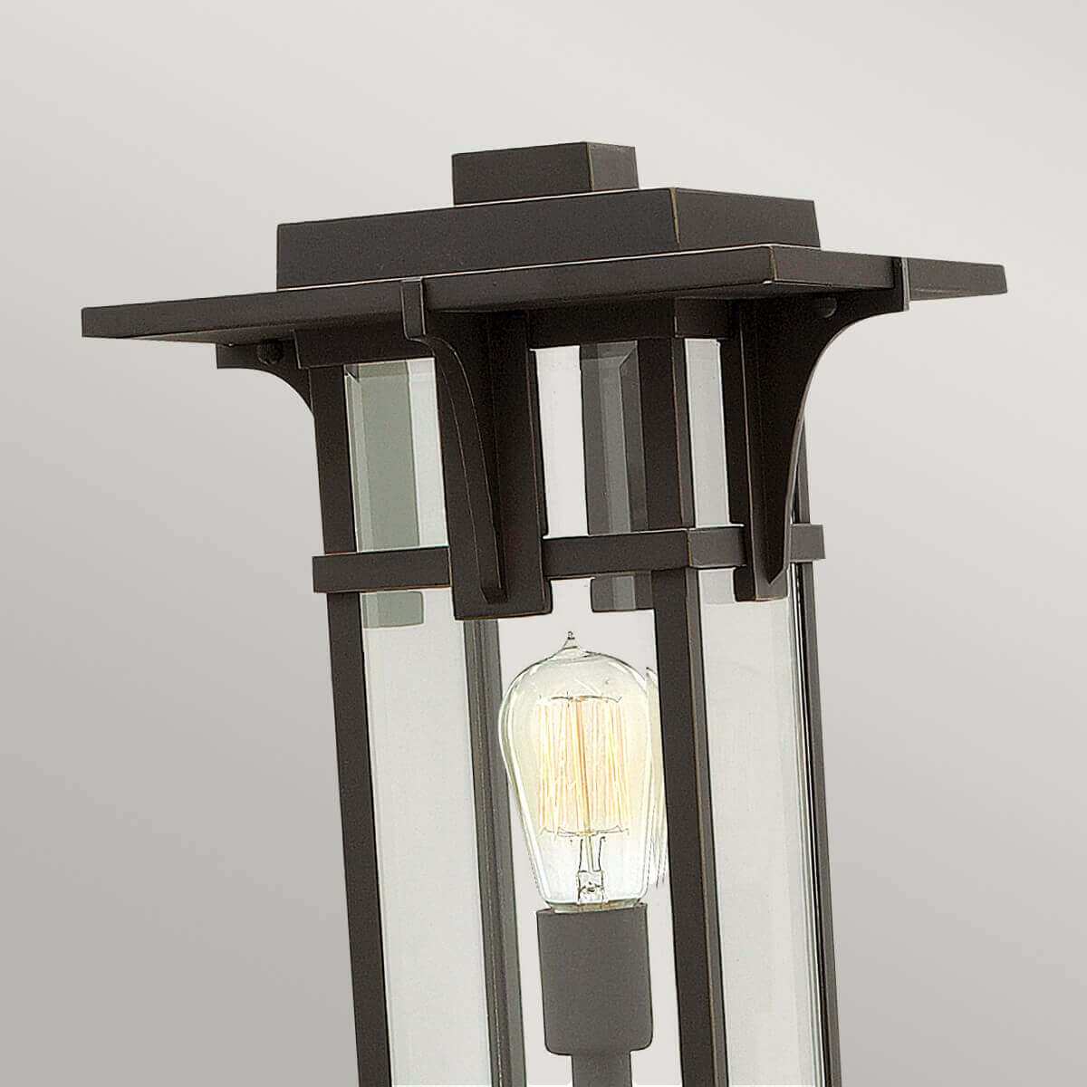Lampadaire extérieur Manhattan bronze, verre