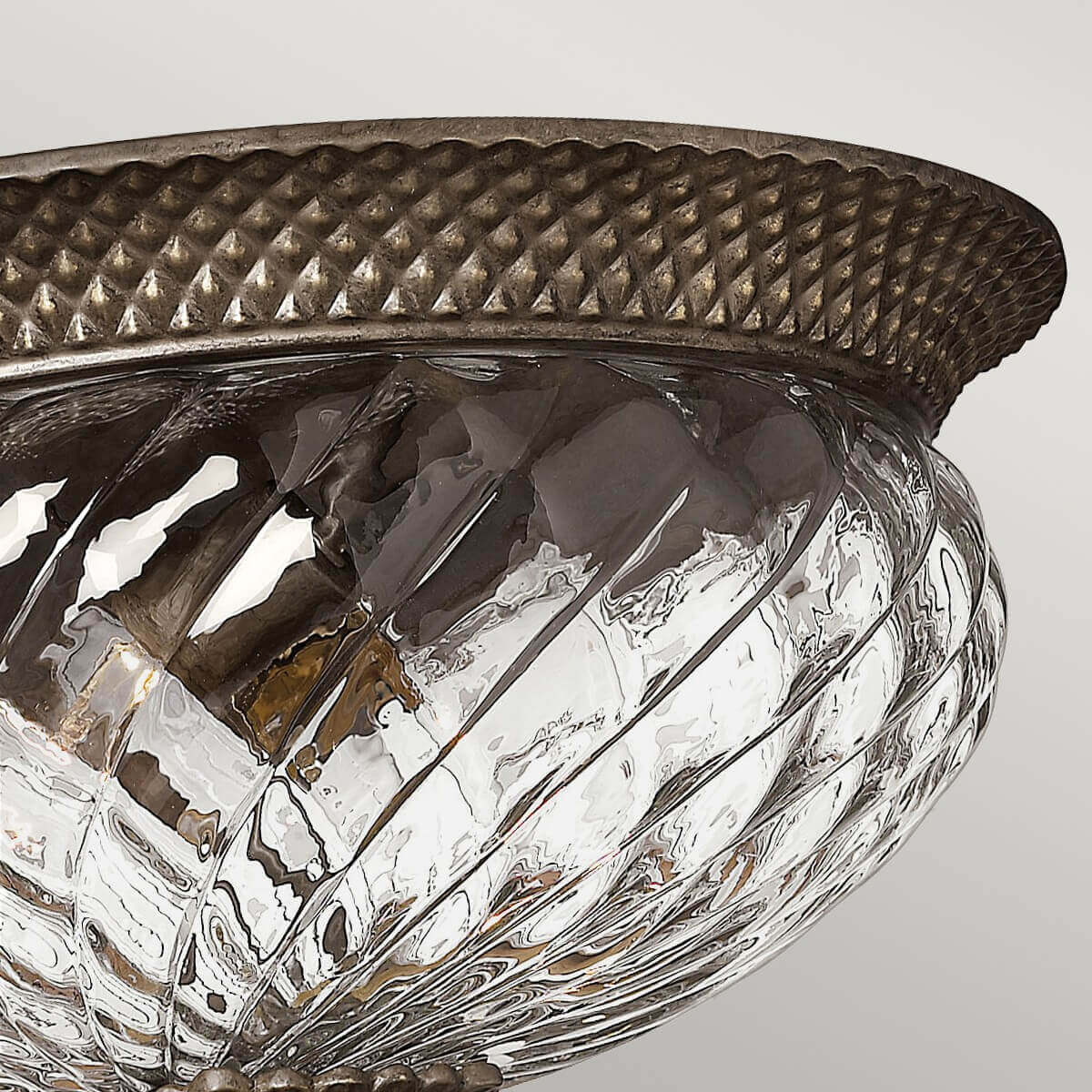 Plafonnier Plantation 3 lumières bronze, verre