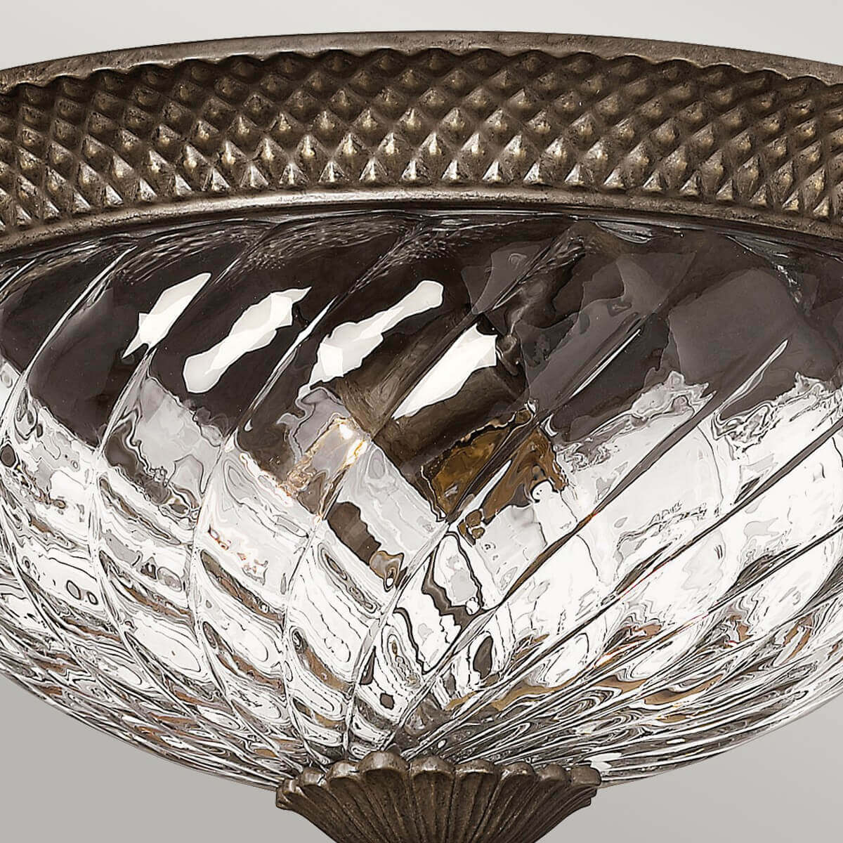 Plafonnier Plantation 3 lumières bronze, verre