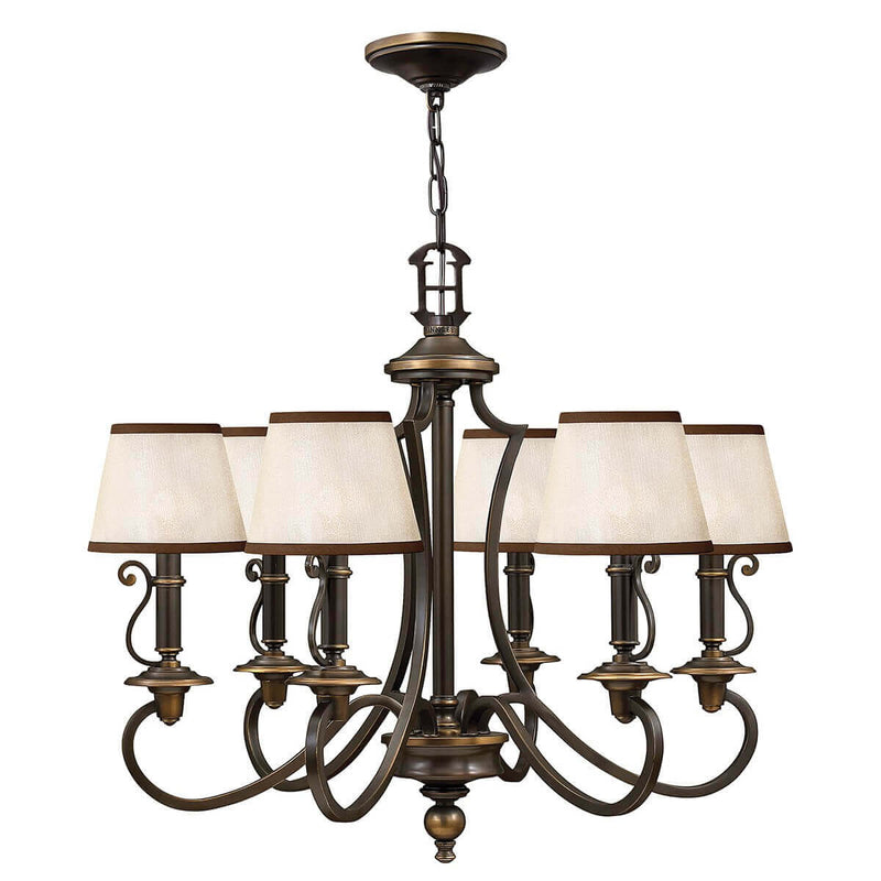 Lustre Plymouth 6 lumières bronze