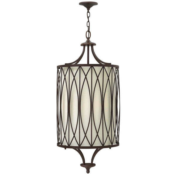 Suspension Walden 4 lumières bronze, lin