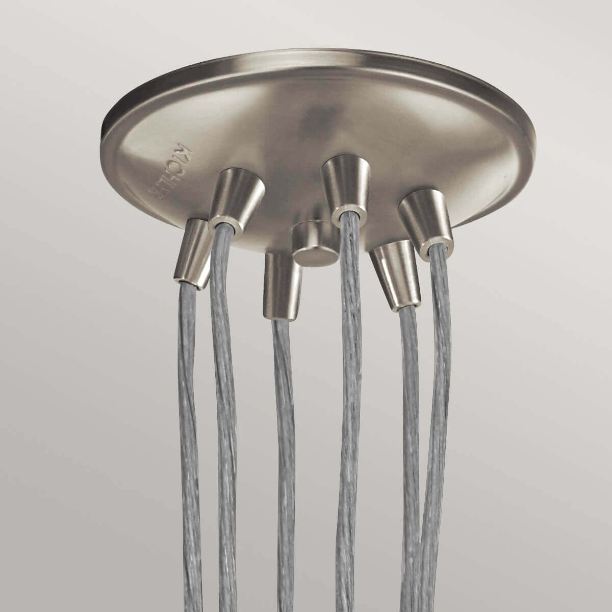 Suspension Brinley 6 lumières nickel satiné, verre