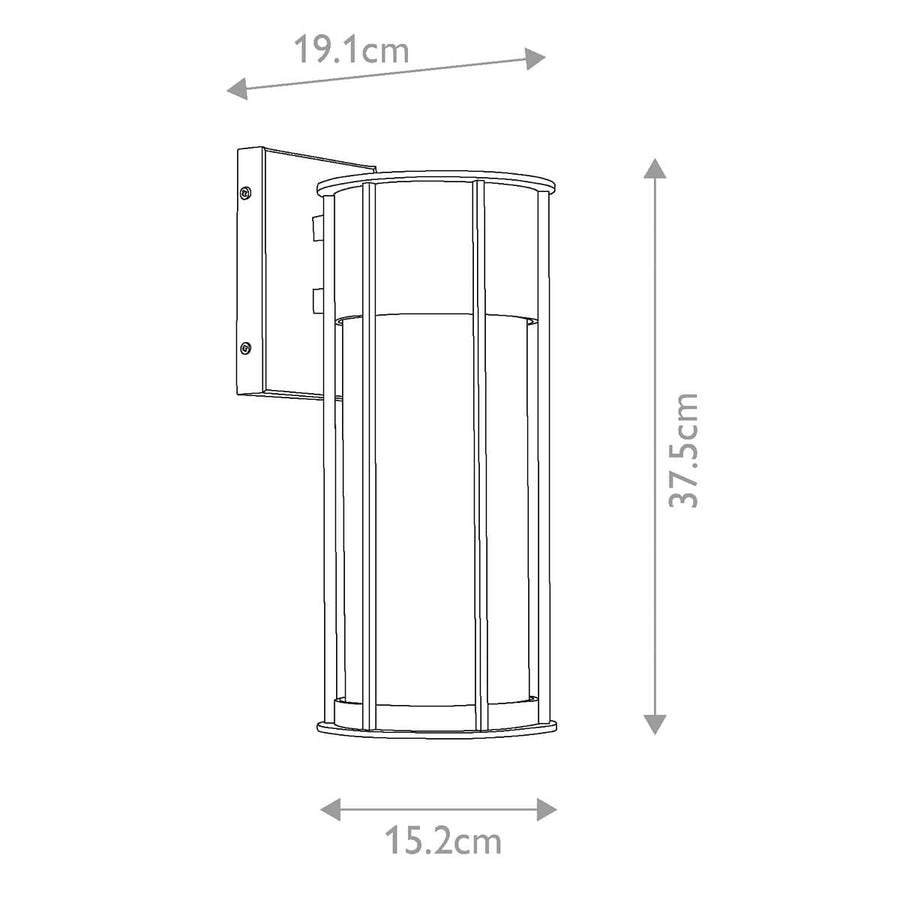 Applique extérieure Camillo noire, verre